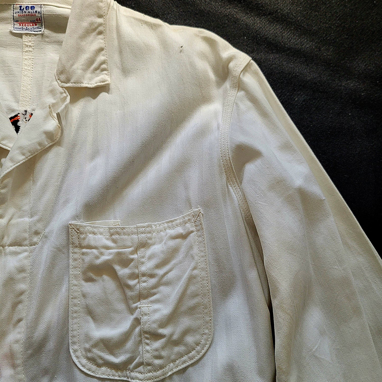 Coverall 40's LEE UNION-ALLS HBT hand embroidered chainstitch method combinaison brodée à la main HARLEY-DAVIDSON - PUNK & COTON