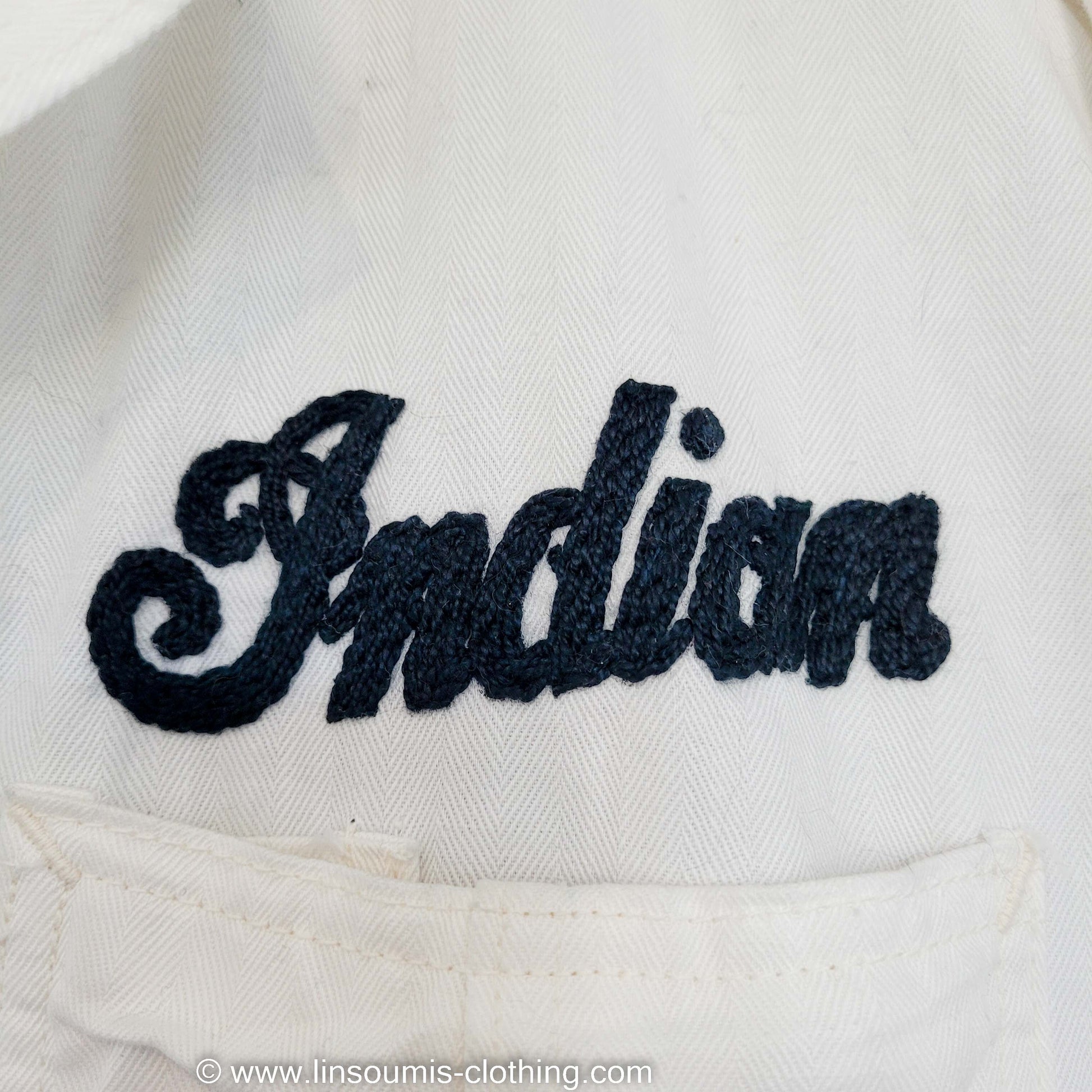 Coverall 40's LEE UNION-ALLS HBT hand embroidered chainstitch method combinaison  brodée à la main INDIAN - L'Insoumis Clothing