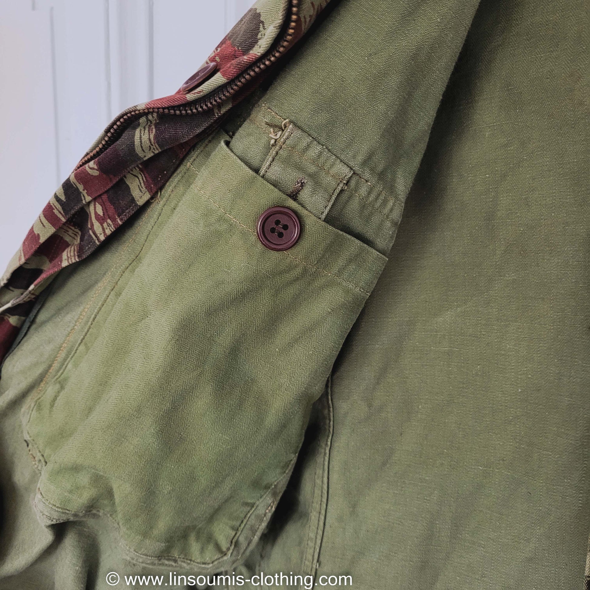 Rare french lizard camo paratrooper 1947 to 1956 jacket / Rare veste para 47/56 français Indochine - L'Insoumis Clothing