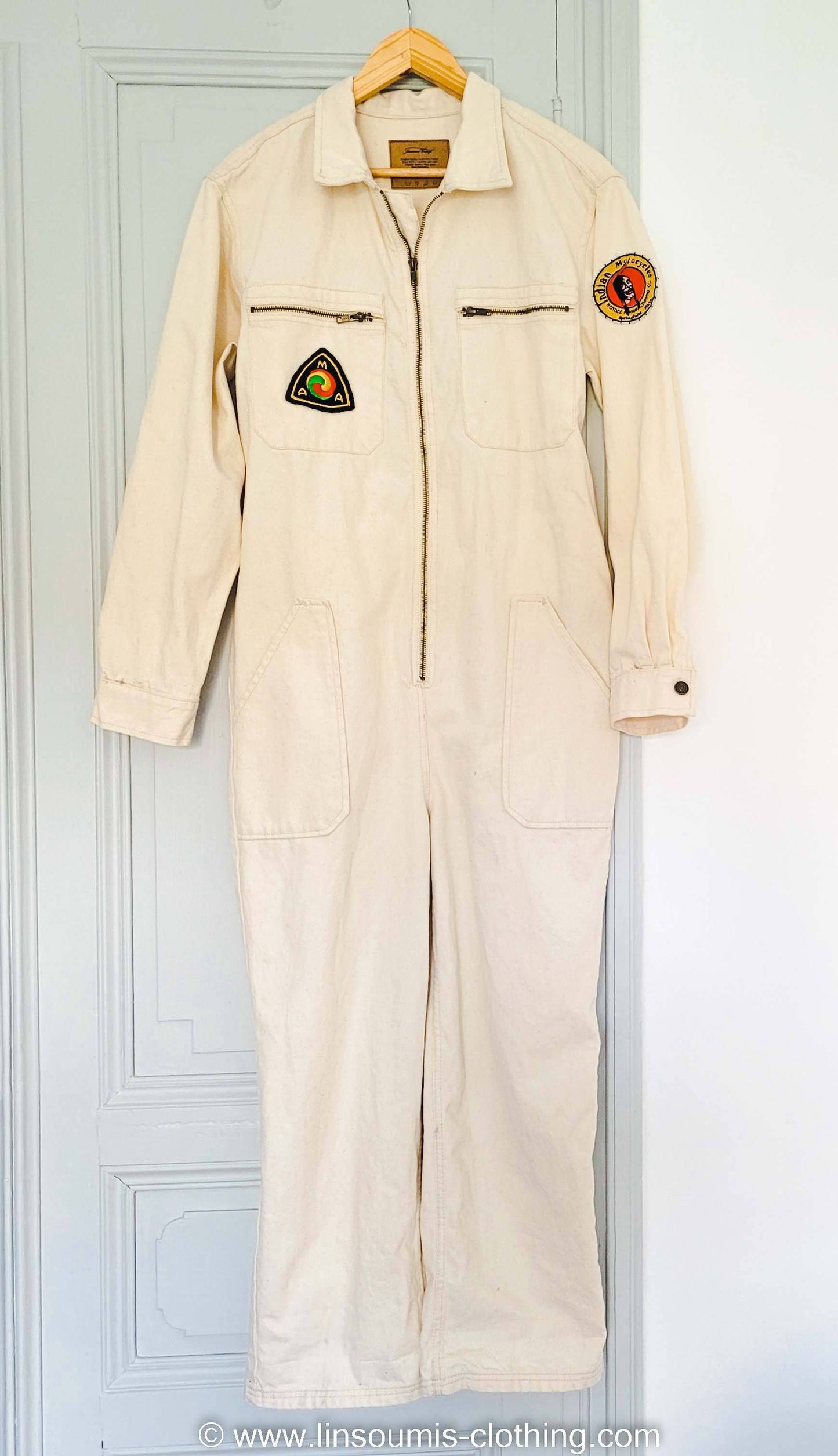 Coverall American Vintage hand embroidered chainstitch method combinaison  brodée à la main INDIAN - L'Insoumis Clothing