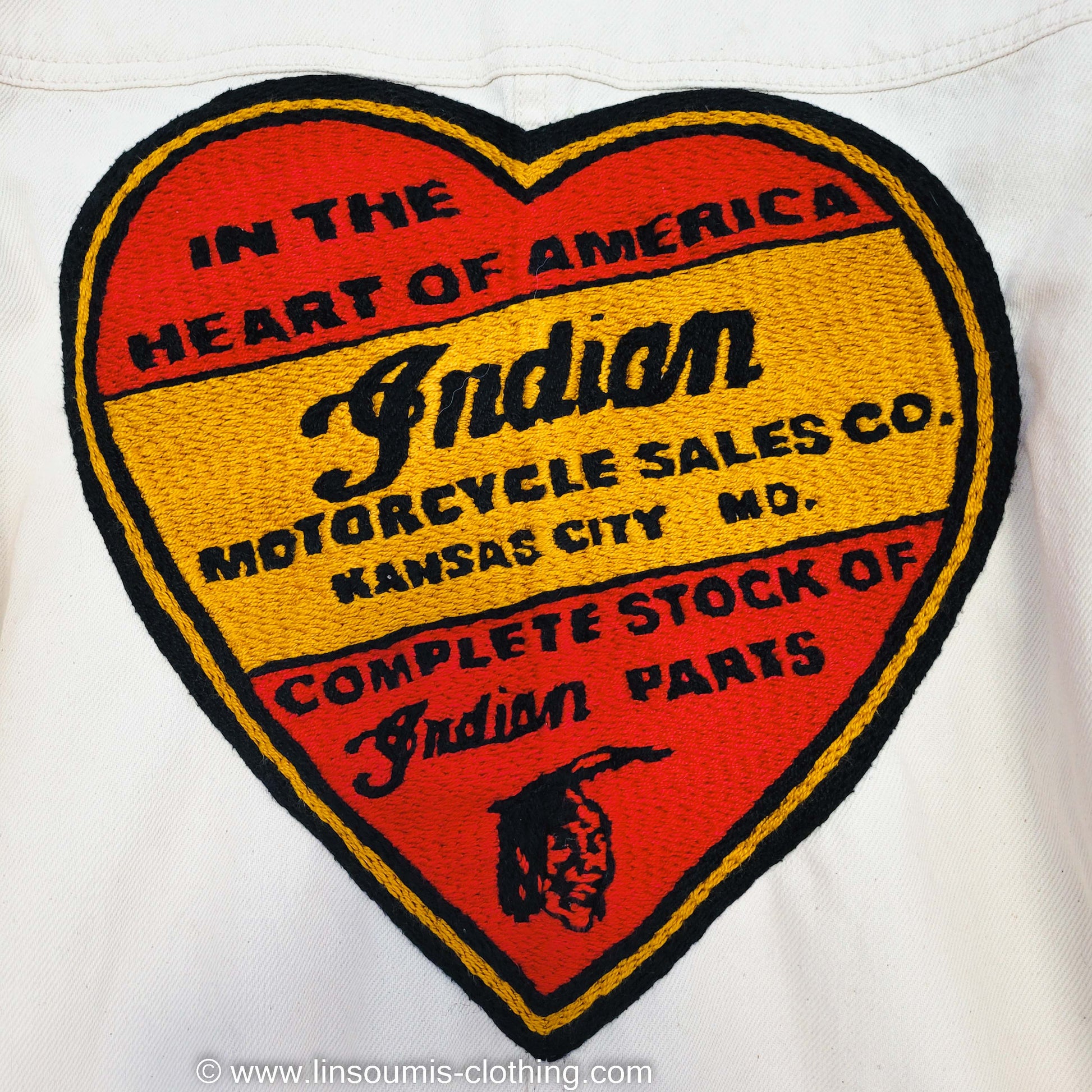 Coverall American Vintage hand embroidered chainstitch method combinaison  brodée à la main INDIAN - L'Insoumis Clothing