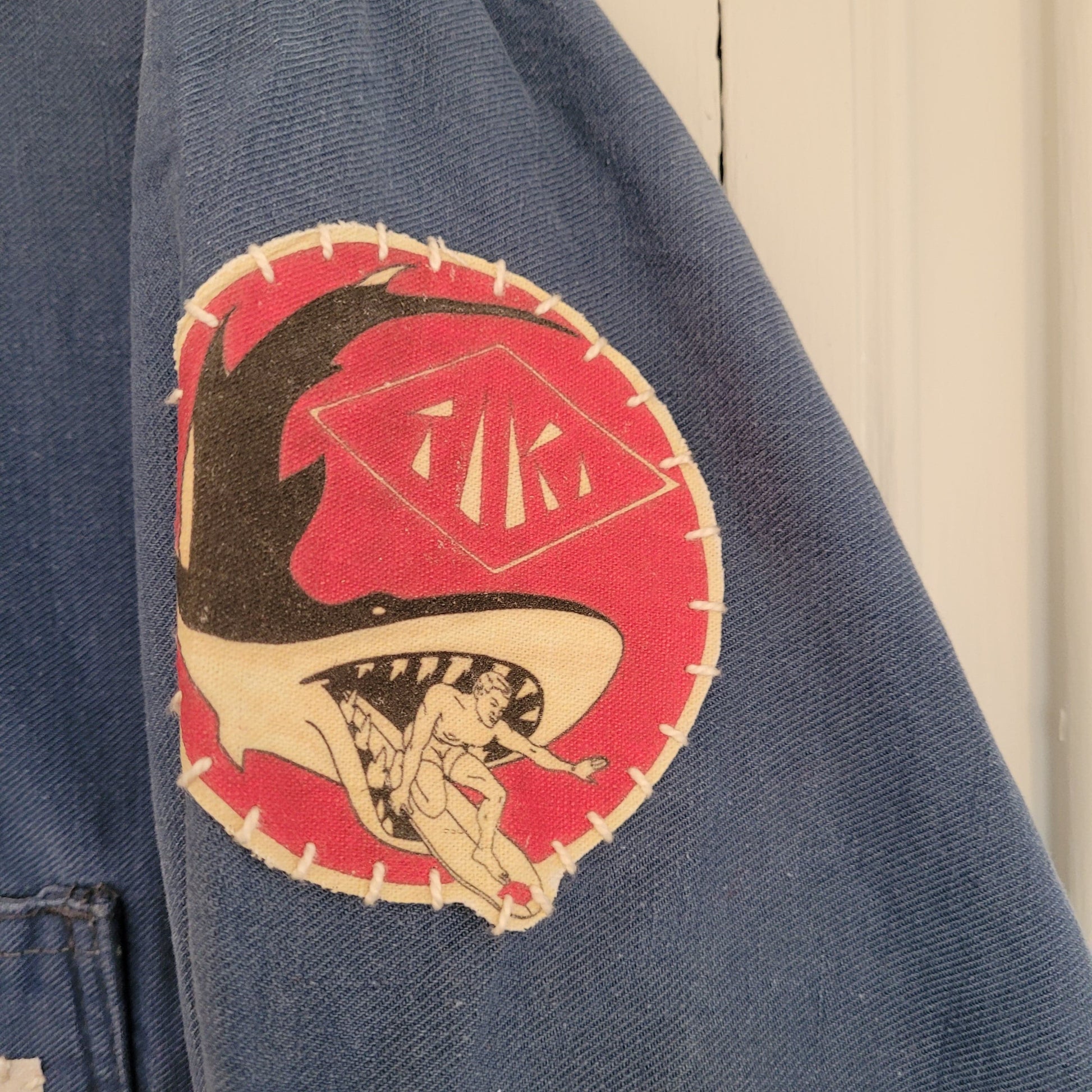 In loving memory of ED "Big Daddy" Roth handpainted french 50's workwear jacket SurFinkl - L'Insoumis Clothing