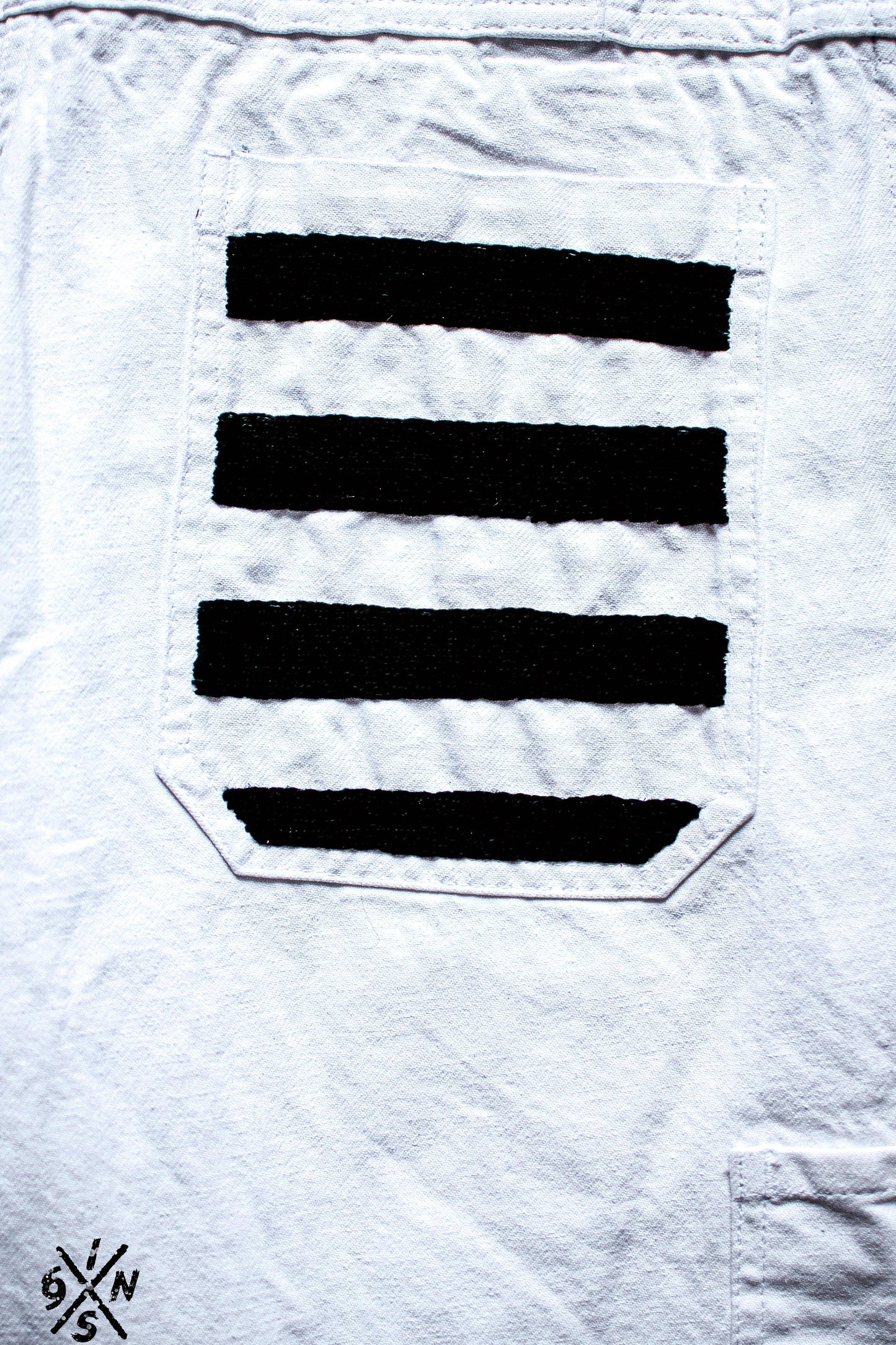 White french 70's coverall hand broidered and screen printed - L'Insoumis Clothing