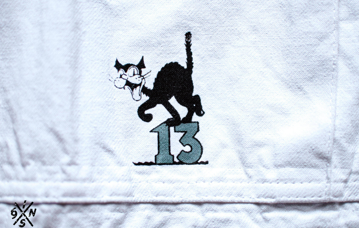 White french 70's coverall hand broidered and screen printed - L'Insoumis Clothing