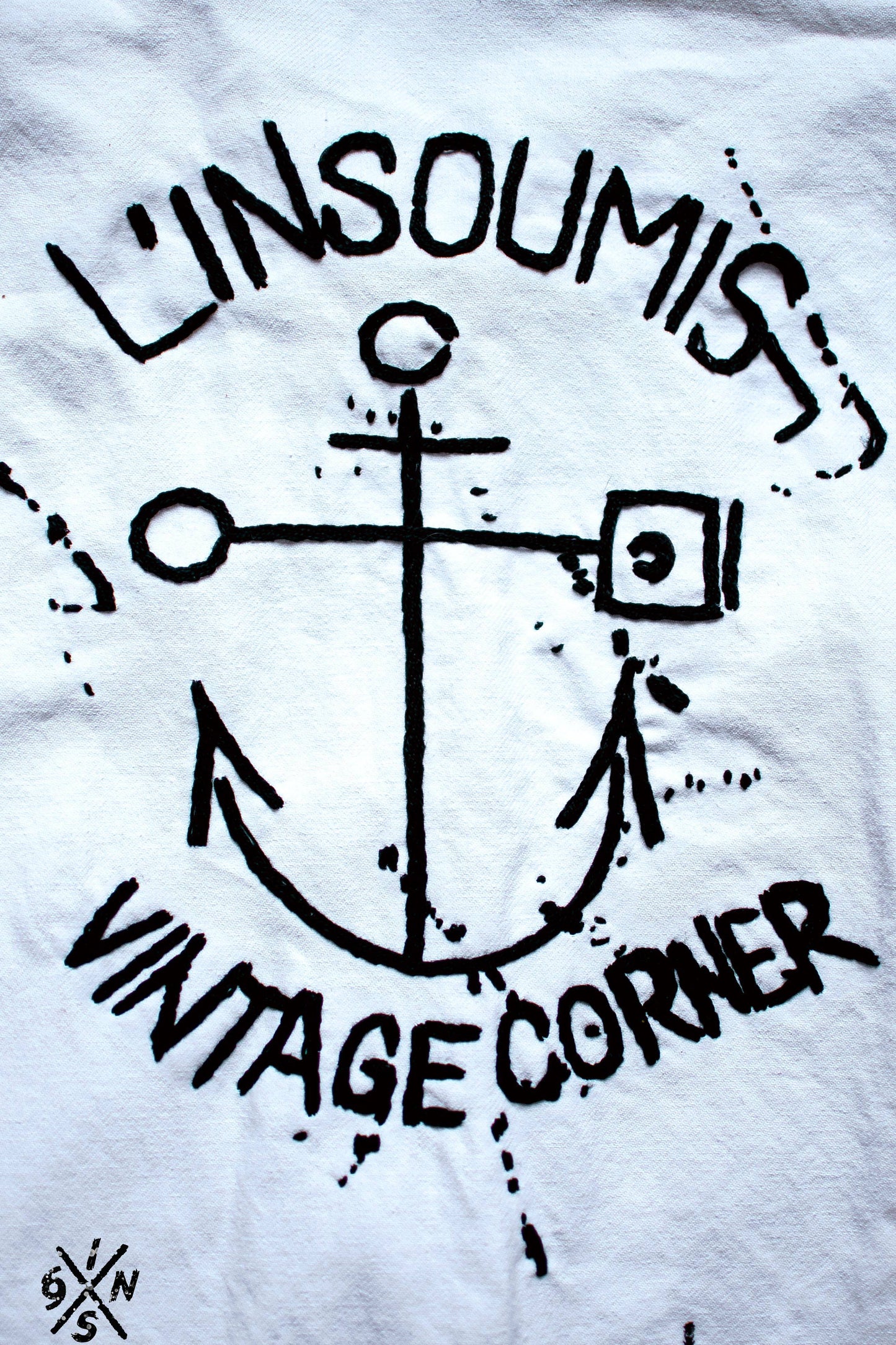 White french 70's coverall hand broidered and screen printed - L'Insoumis Clothing