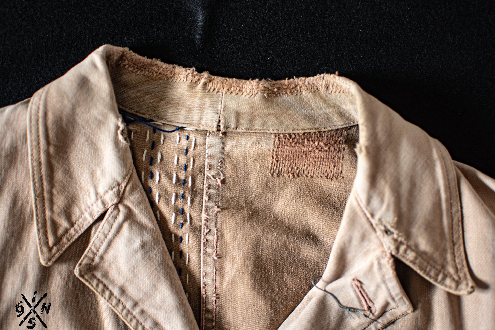 Antic 40's french distressed 3 pockets jacket with Boro and Sashiko - L'Insoumis Clothing