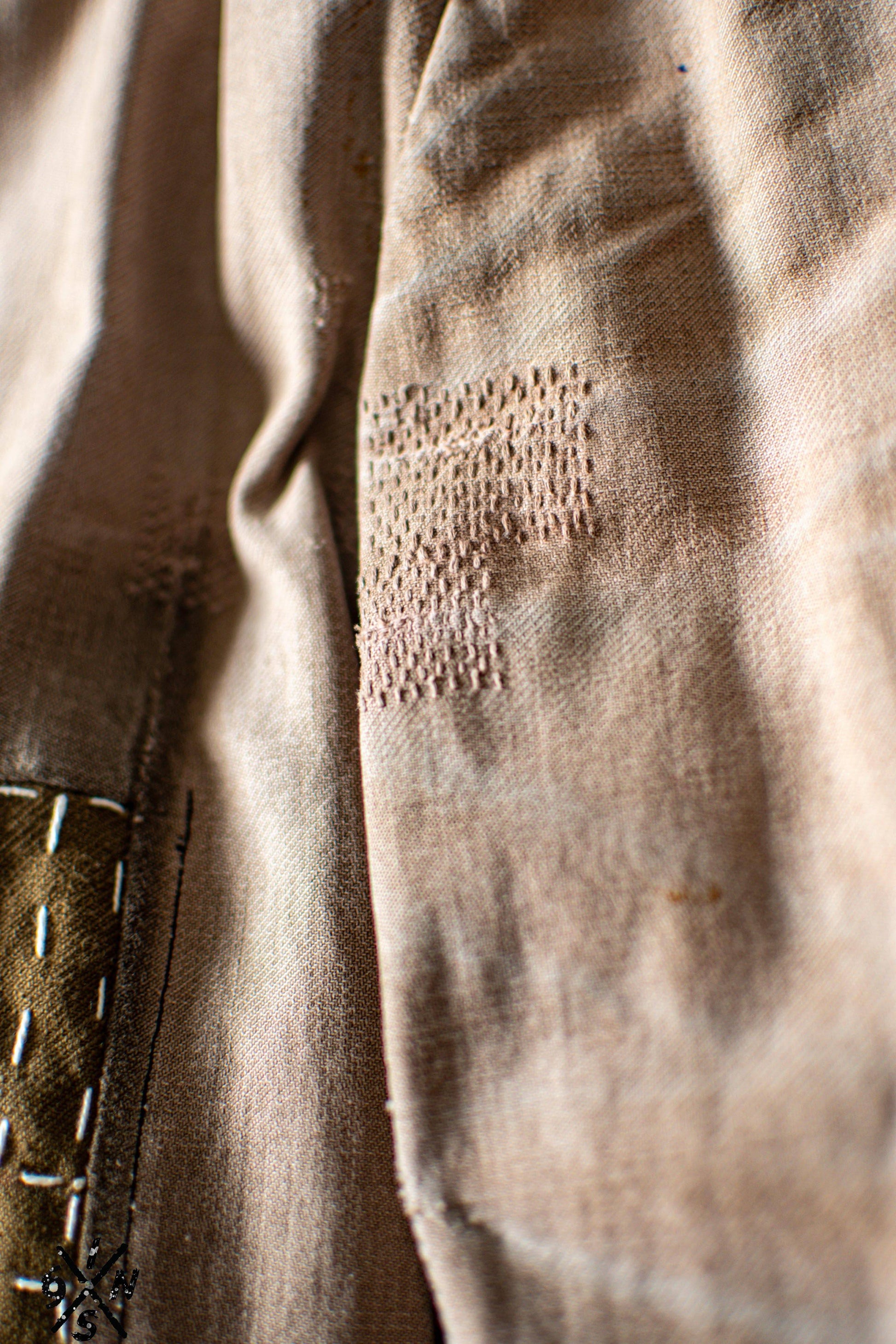 Antic 40's french distressed 3 pockets jacket with Boro and Sashiko - L'Insoumis Clothing