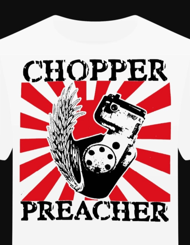 T-Shirt "Chopper Preacher" BIKE MOTO OLD VINTAGE DESIGN LOGO