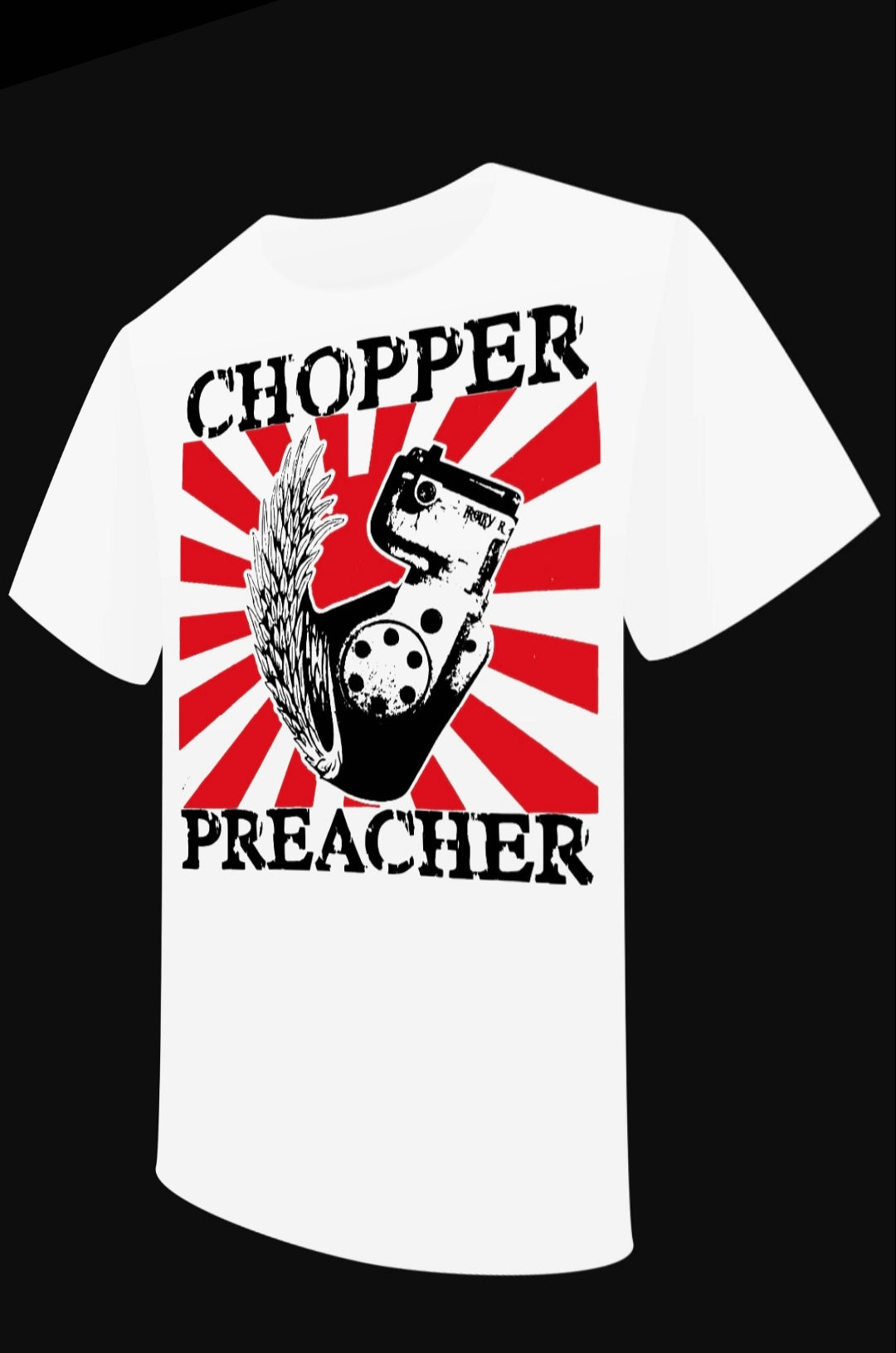 T-Shirt "Chopper Preacher" BIKE MOTO OLD VINTAGE DESIGN LOGO