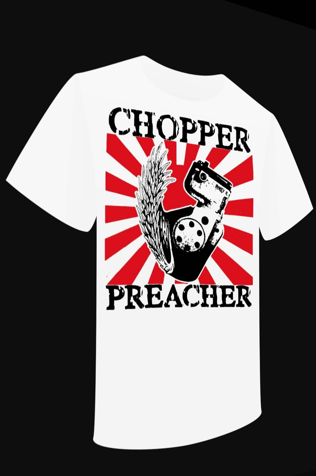 T-Shirt "Chopper Preacher" BIKE MOTO OLD VINTAGE DESIGN LOGO