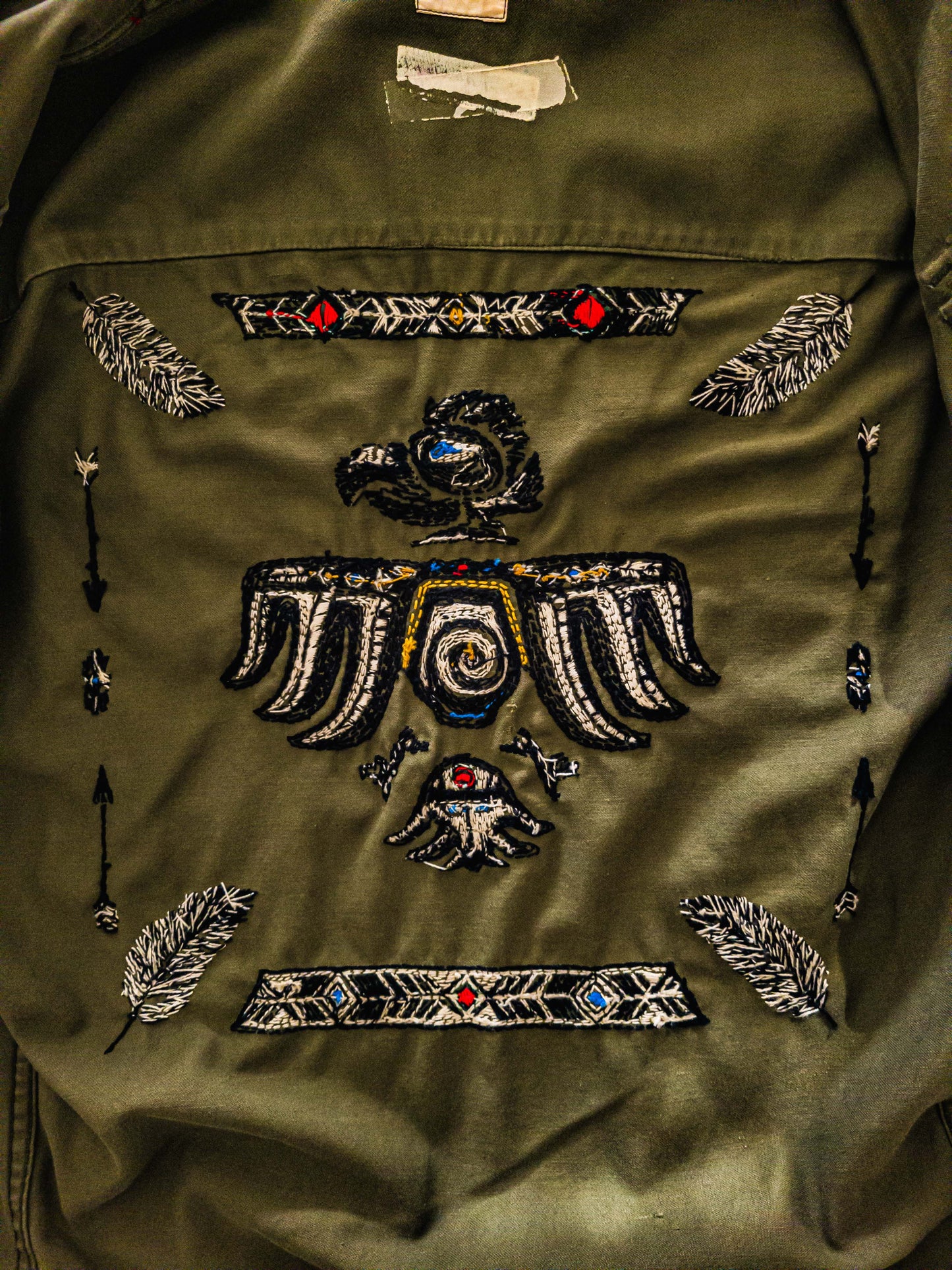 Veste brodée vintage fashion indian army