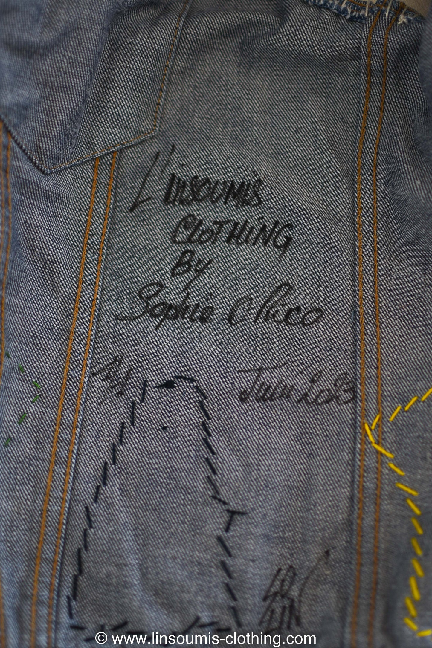 2nd version  "Behind bars" chainstitched by hand Levi's Jacket/ Veste levis vintage brodée main et patchée