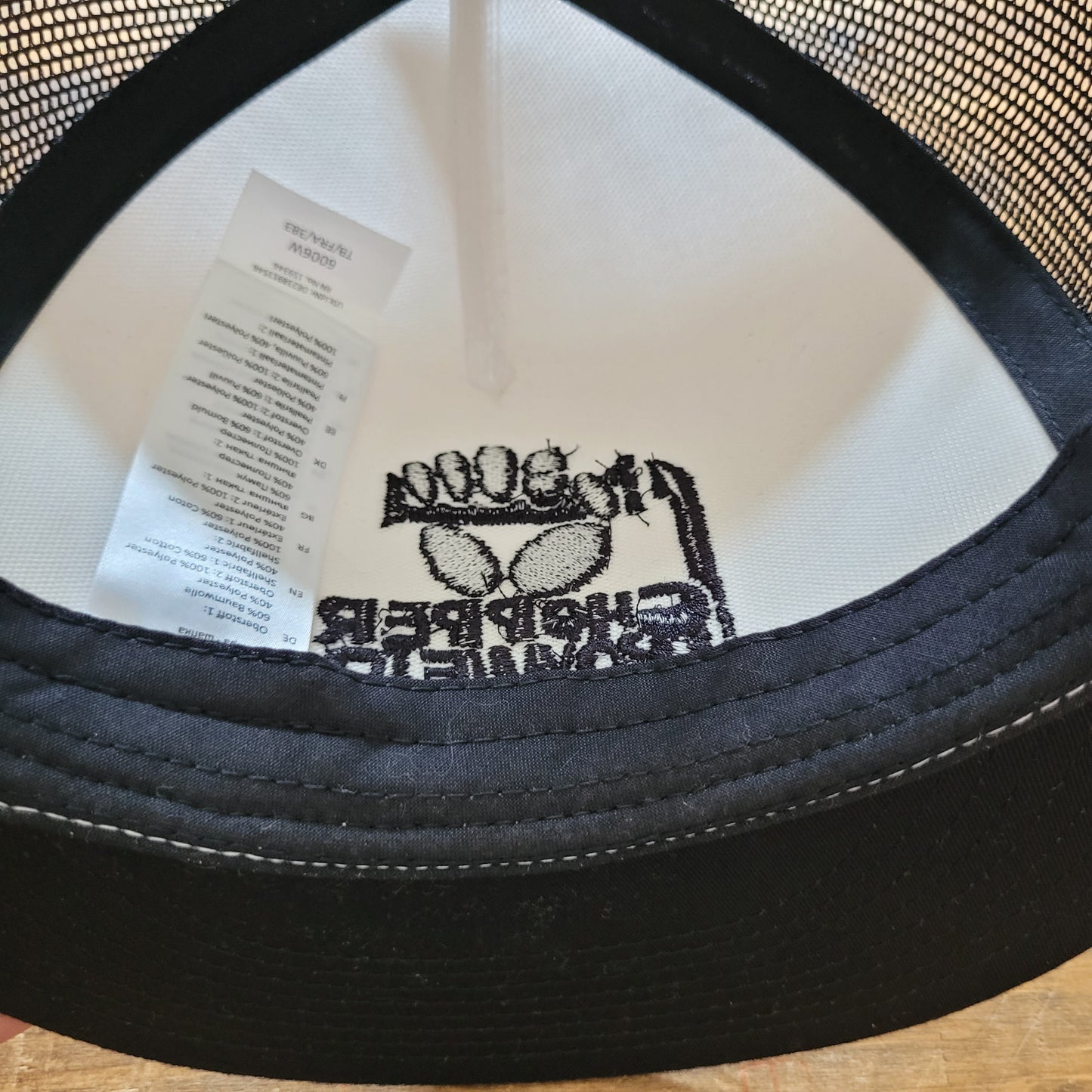 Trucker Cap  Brodé "CHOPPER POWER" Version Fond Blanc / Noir - PUNK & COTON