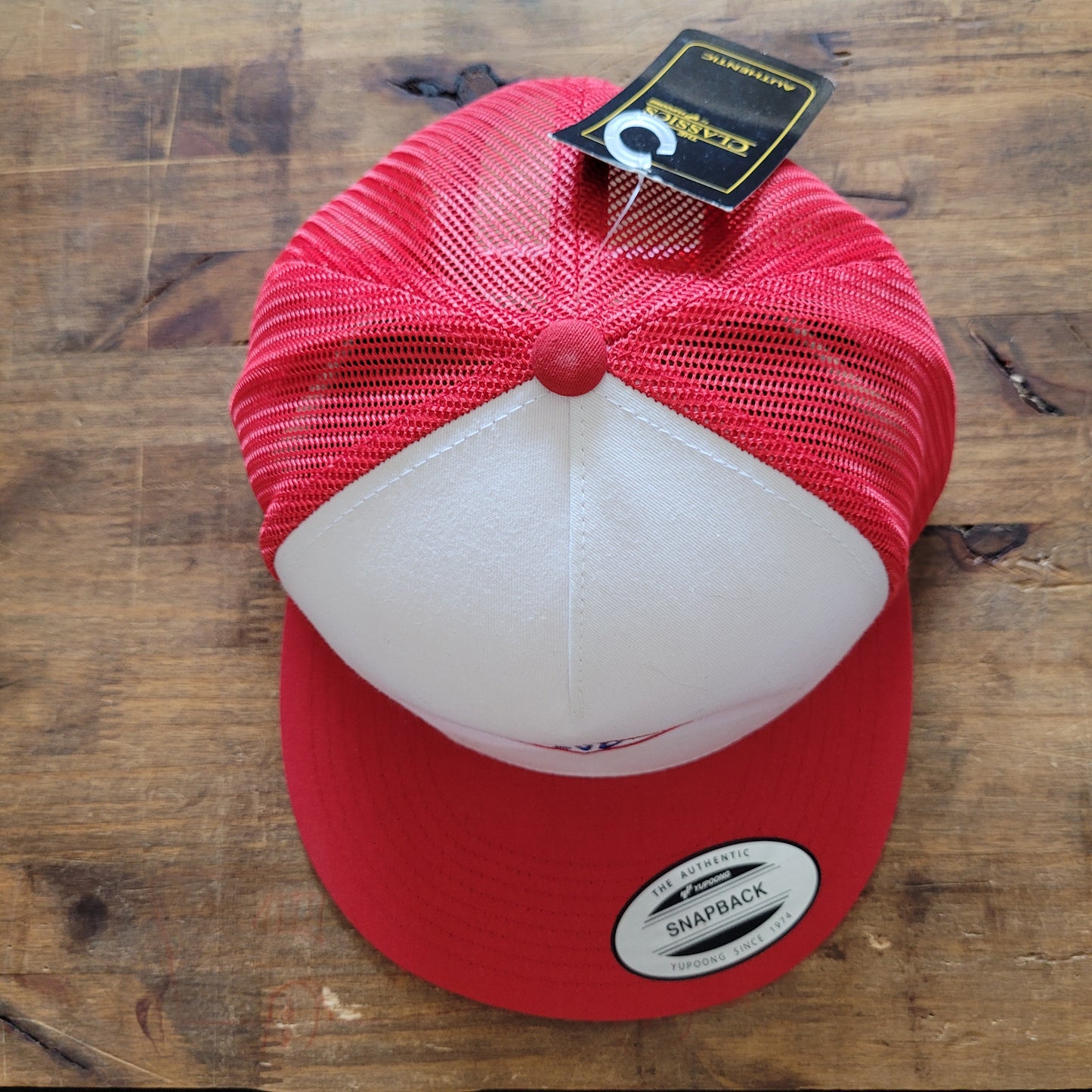 Trucker Cap  Brodé "CHOPPER I LOVE YOU" Version Fond Blanc / Rouge - PUNK & COTON