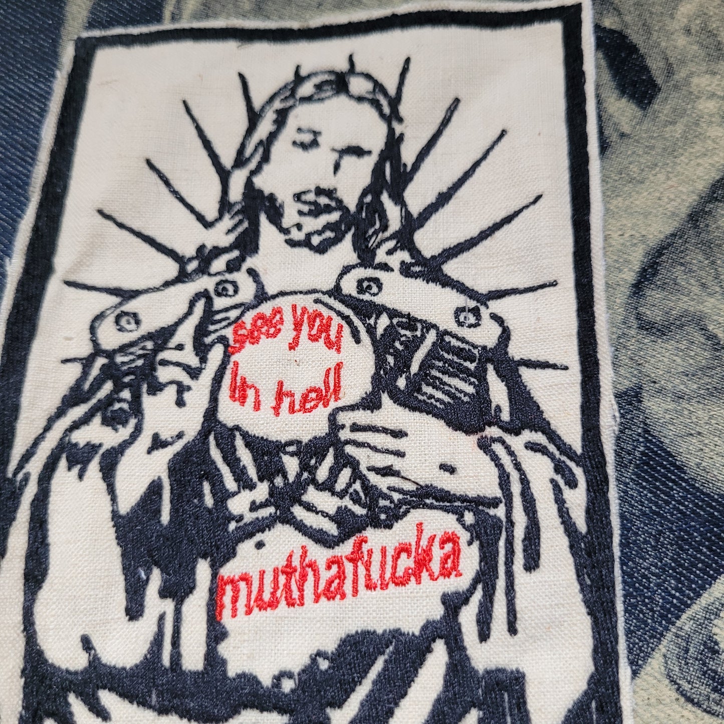 Patch Brodé Jesus See You in Hell Muthafucka - PUNK & COTON