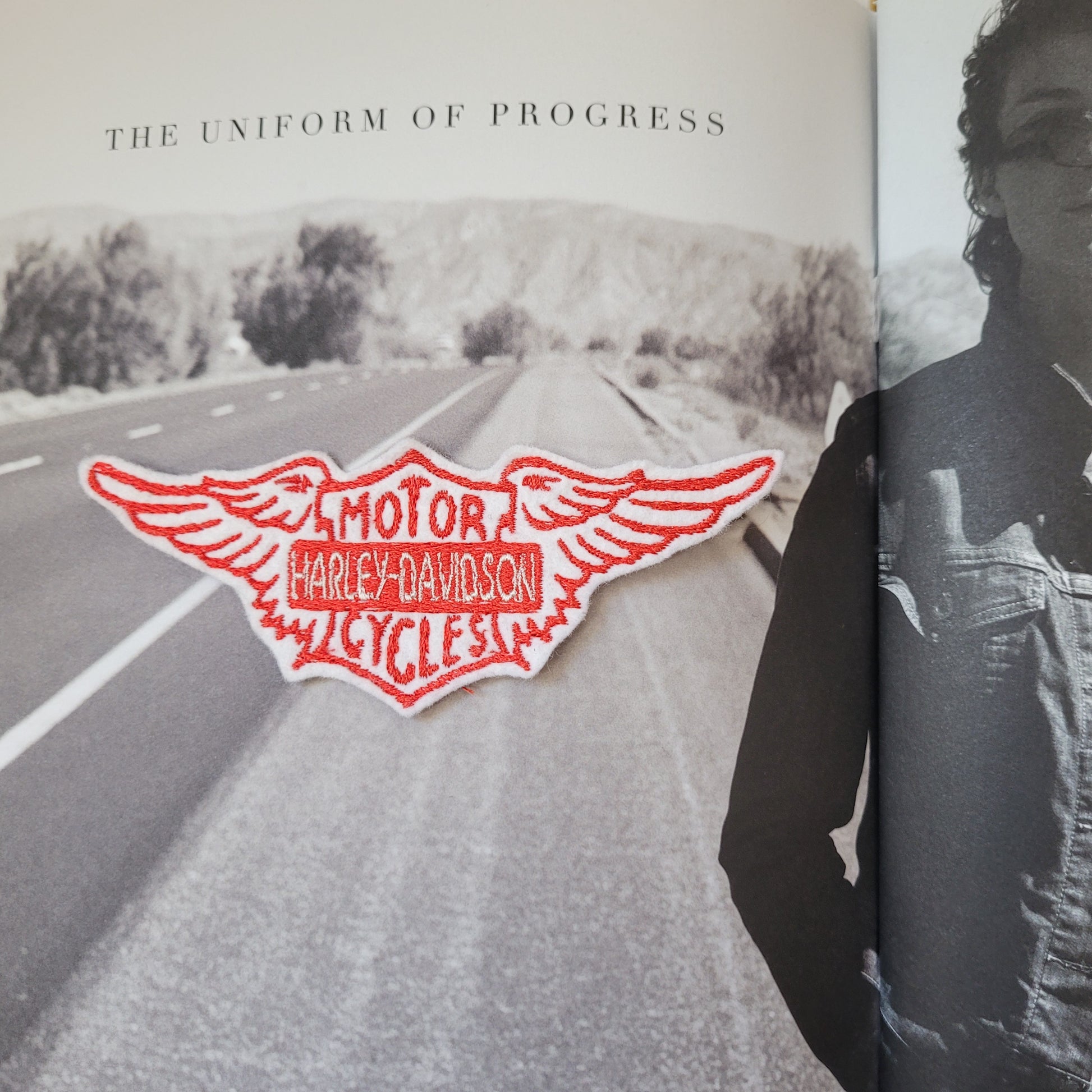 Patch Brodé Vintage Harley Wing Logo ( Version White & Red) - PUNK & COTON