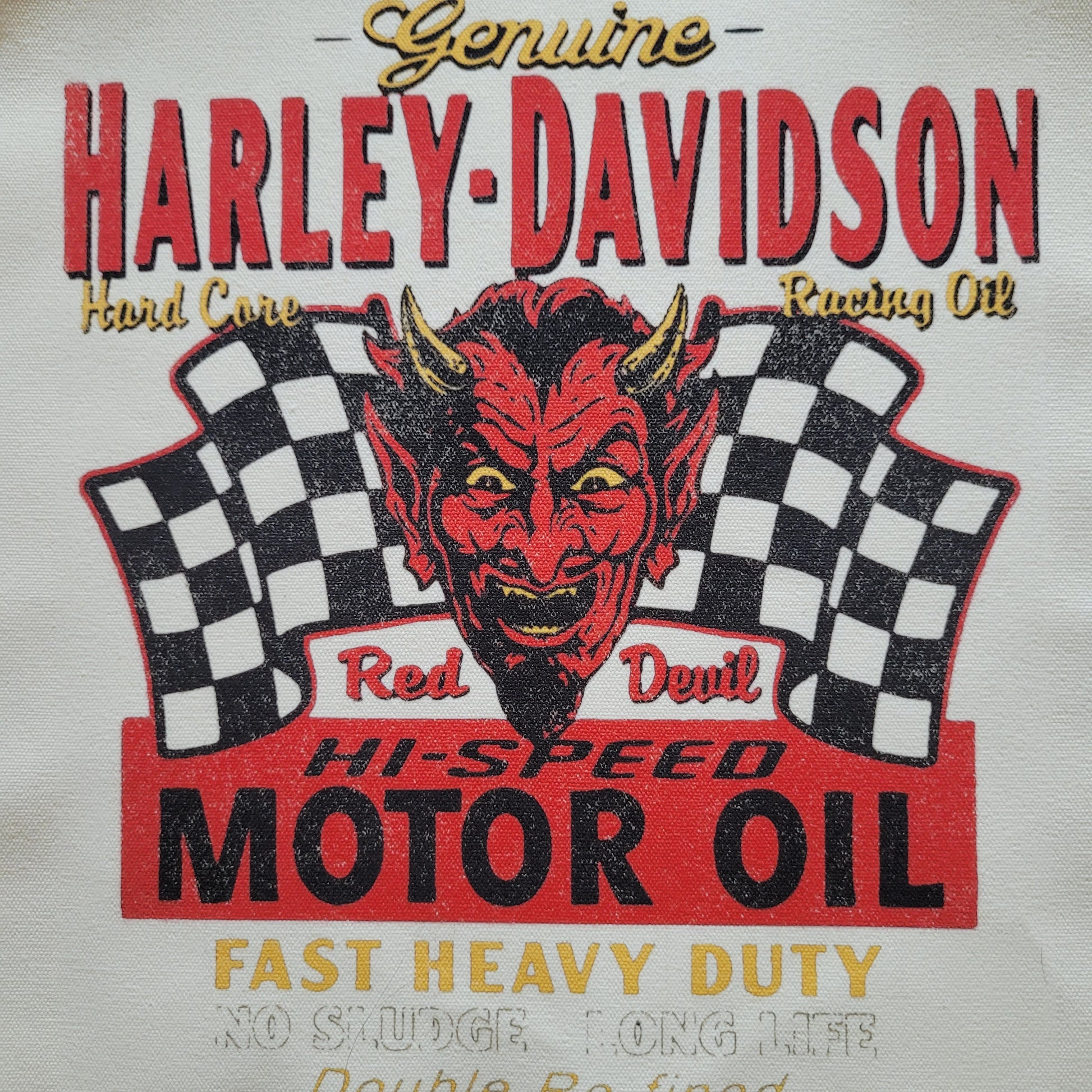 Eco Tote Bag "HARLEY-DAVIDSON MOTOR OIL" Devil vintage design - PUNK & COTON