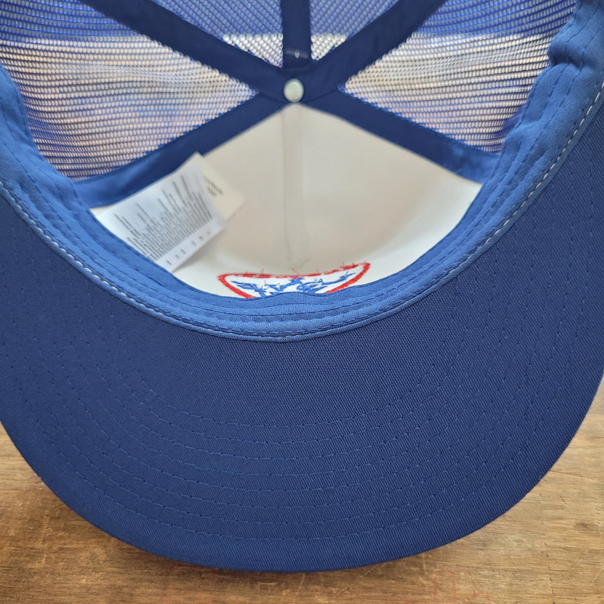 Trucker Cap  Brodé "CHOPPER I LOVE YOU" Version Fond Blanc / Bleu - PUNK & COTON