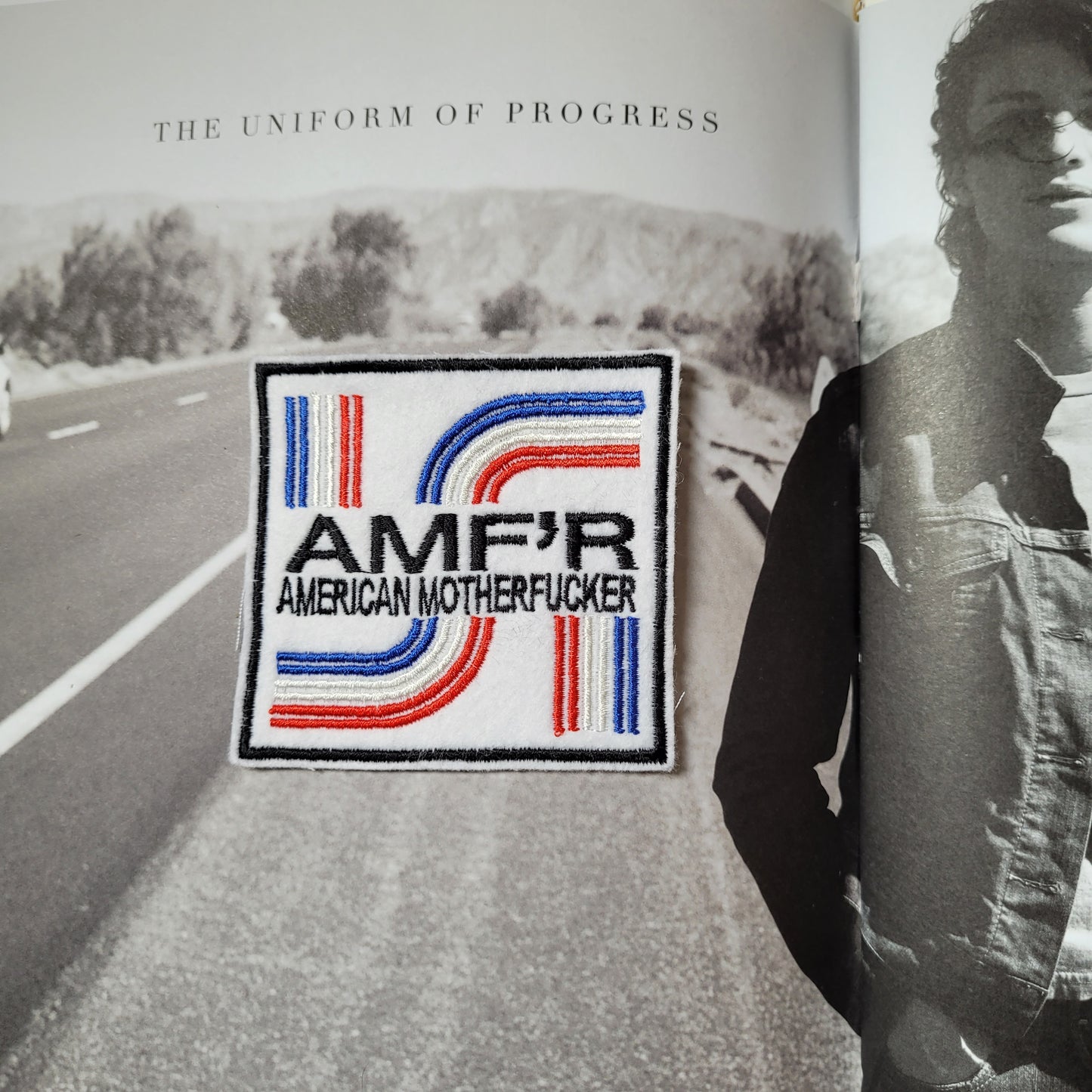 Patch Brodé AMF'R version blanche (AMERICAN MOTHERFUCKER) - PUNK & COTON