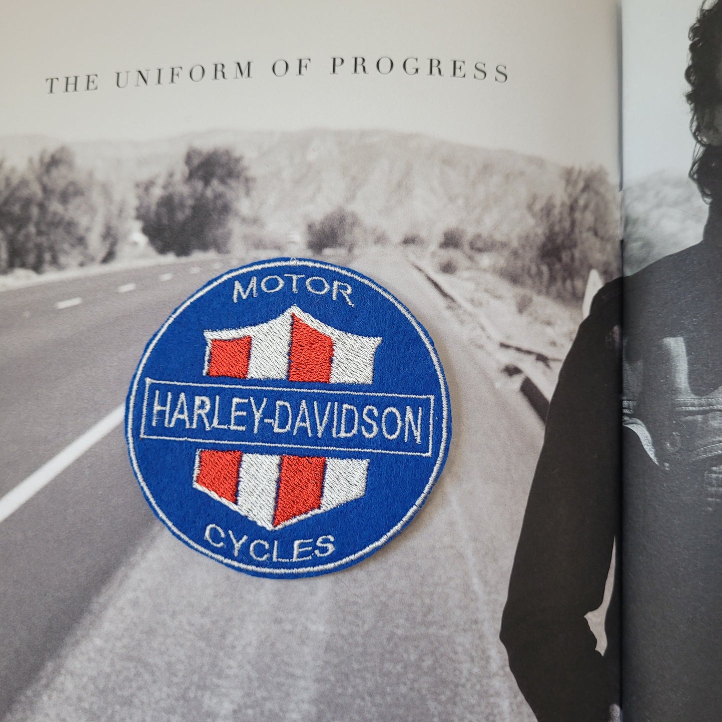 Patch Brodé Harley Davidson Motor Cycles ( version bleue rond) - PUNK & COTON