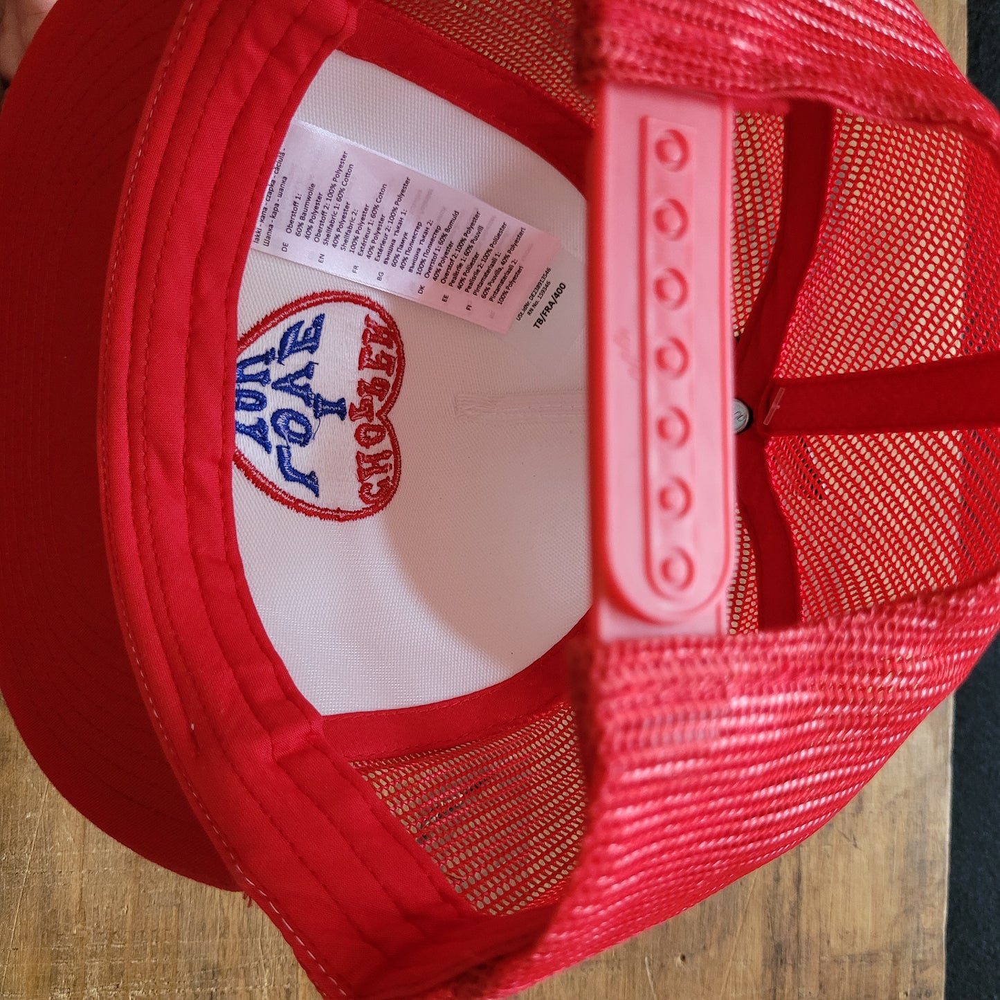 Trucker Cap  Brodé "CHOPPER I LOVE YOU" Version Fond Blanc / Rouge - PUNK & COTON