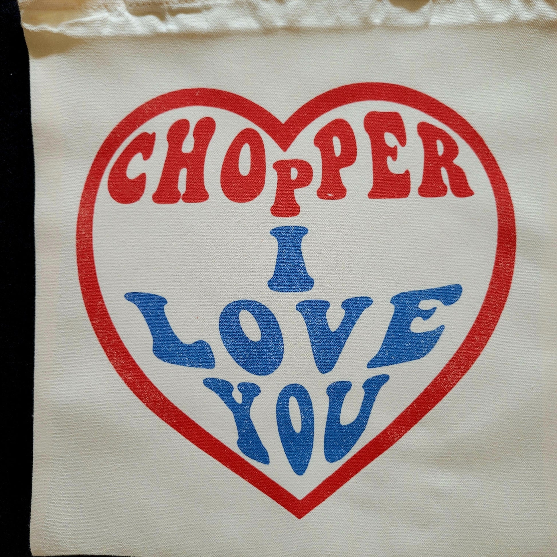 Eco Tote Bag " CHOPPER I LOVE YOU" - PUNK & COTON