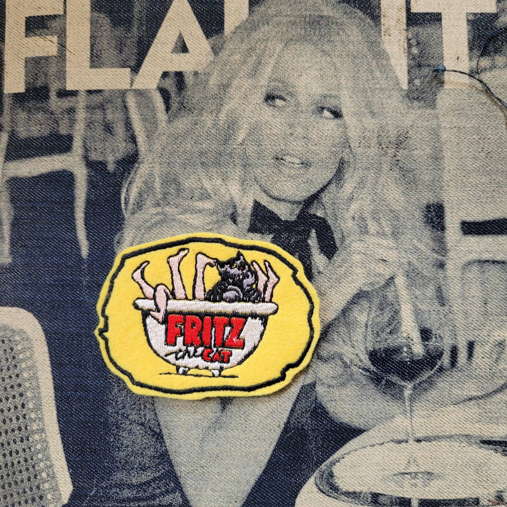 Patch Brodé  Fritz the cat in the bath - PUNK & COTON