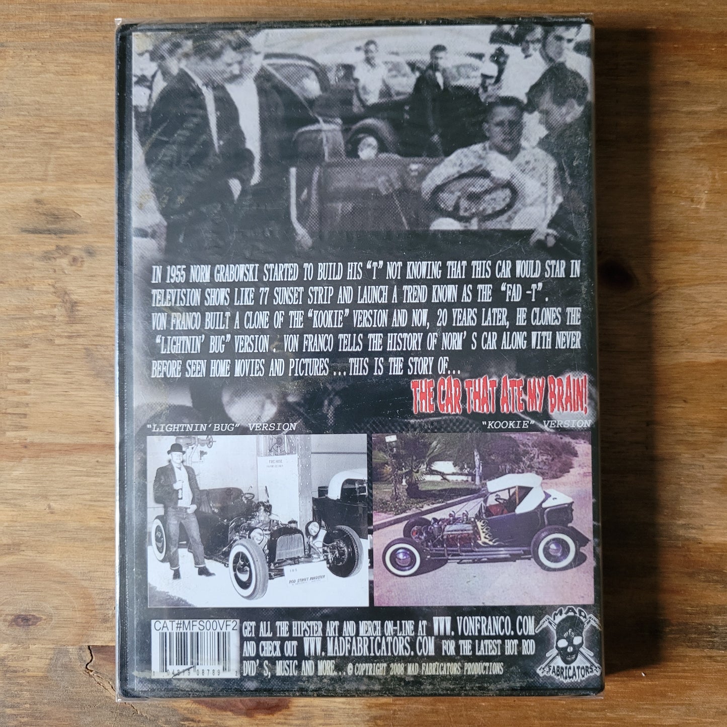 DVD The Car Ate My Brain with NORM GRABOWSKI by Von Franco ( The story oh the Worlds most famous Hot Rod!)