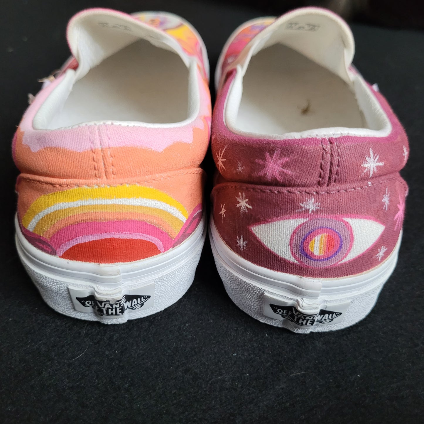 VANS "Chopper Life Psychedelic " Slip On peintes à la main by Punk & Coton