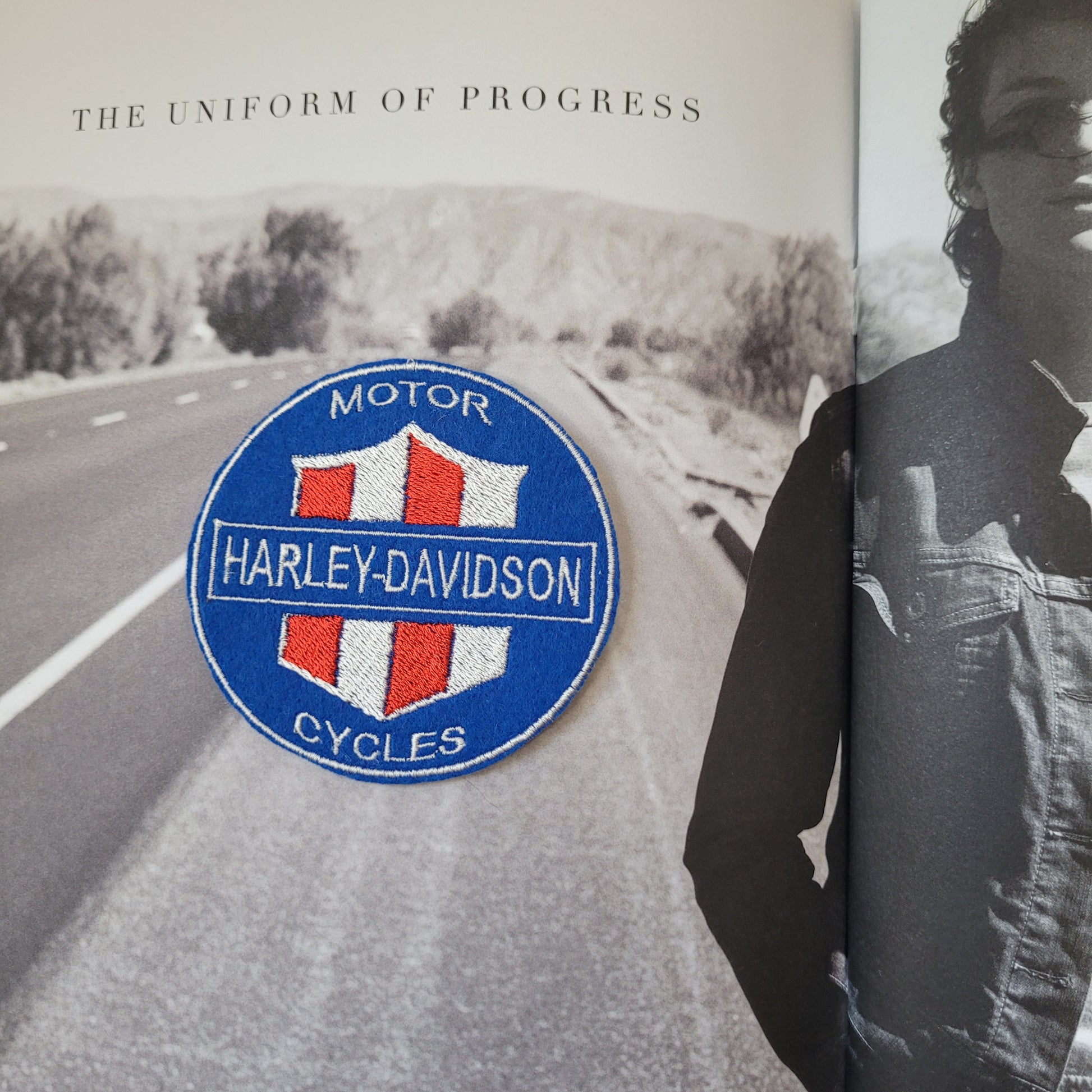 Patch Brodé Harley Davidson Motor Cycles ( version bleue rond) - PUNK & COTON