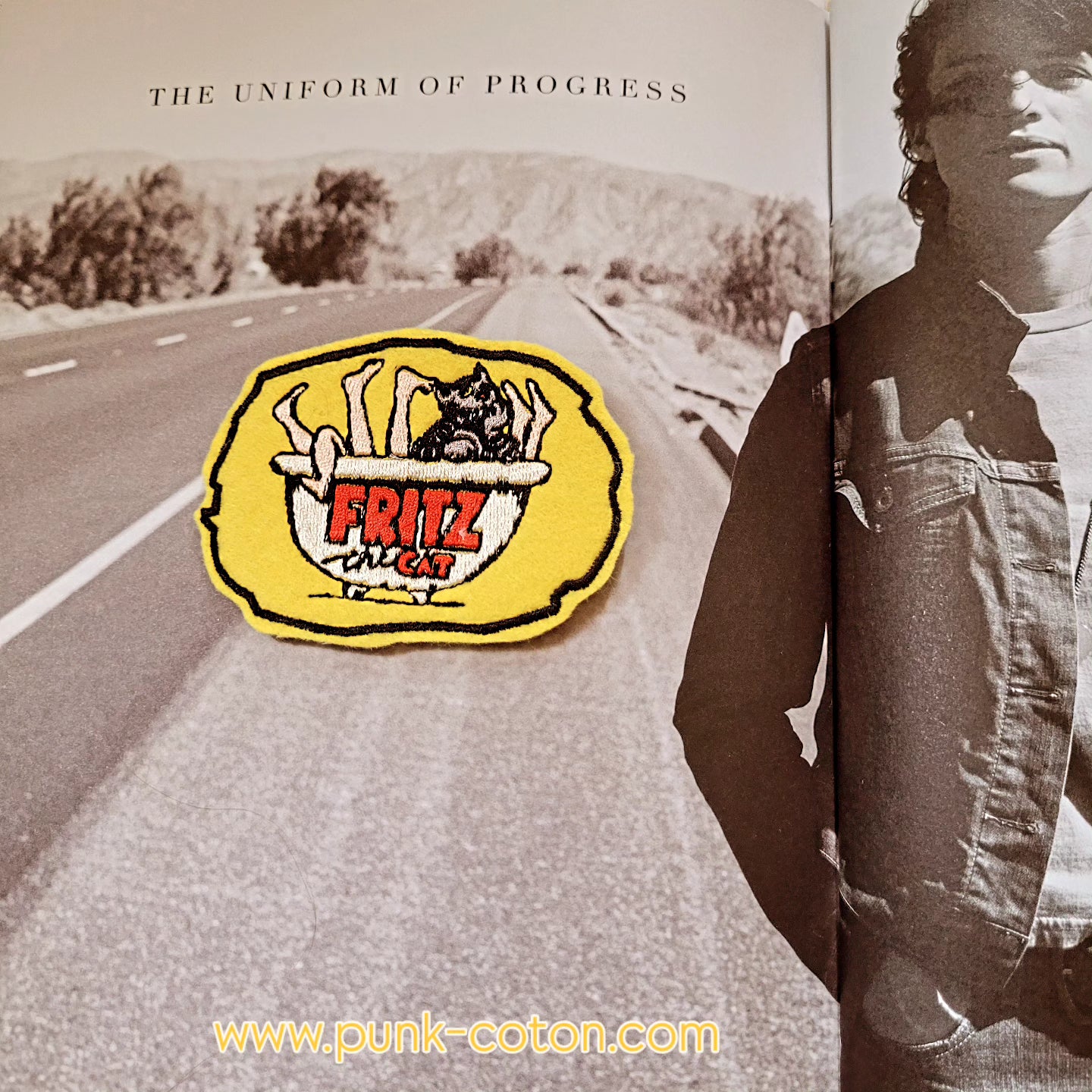 Patch Brodé  Fritz the cat in the bath - PUNK & COTON