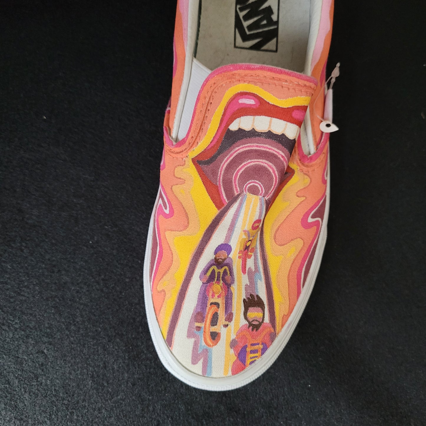 VANS "Chopper Life Psychedelic " Slip On peintes à la main by Punk & Coton