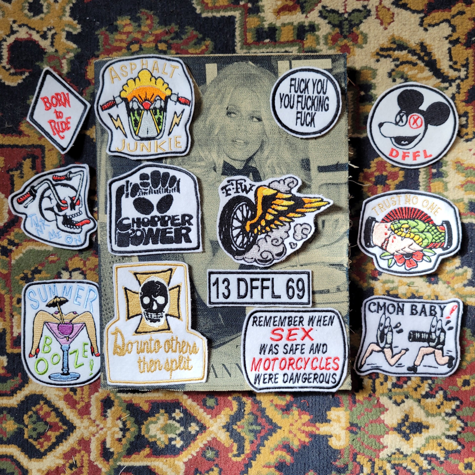 Patch Brodé Chopper Power Version Black & White - PUNK & COTON