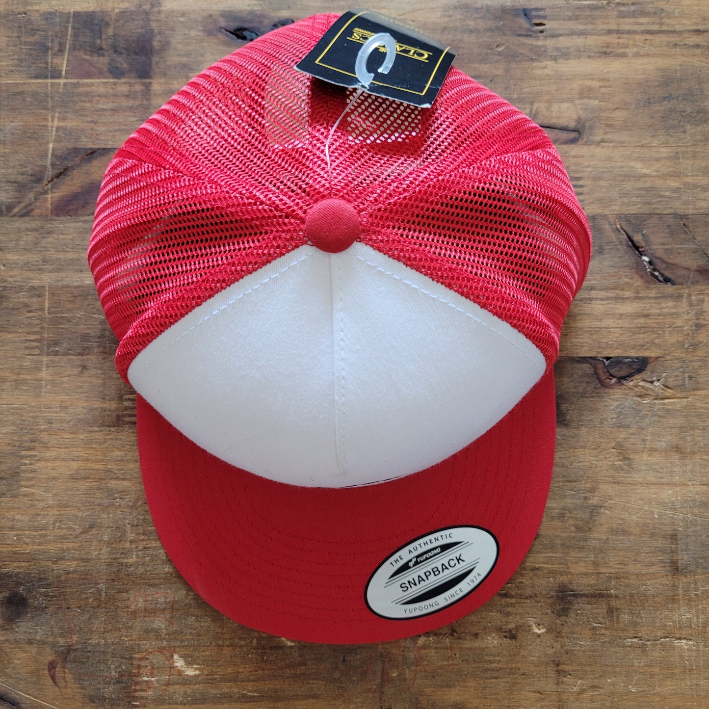 Trucker Cap  Brodé "CHOPPER POWER" Version Fond Blanc / Rouge - PUNK & COTON