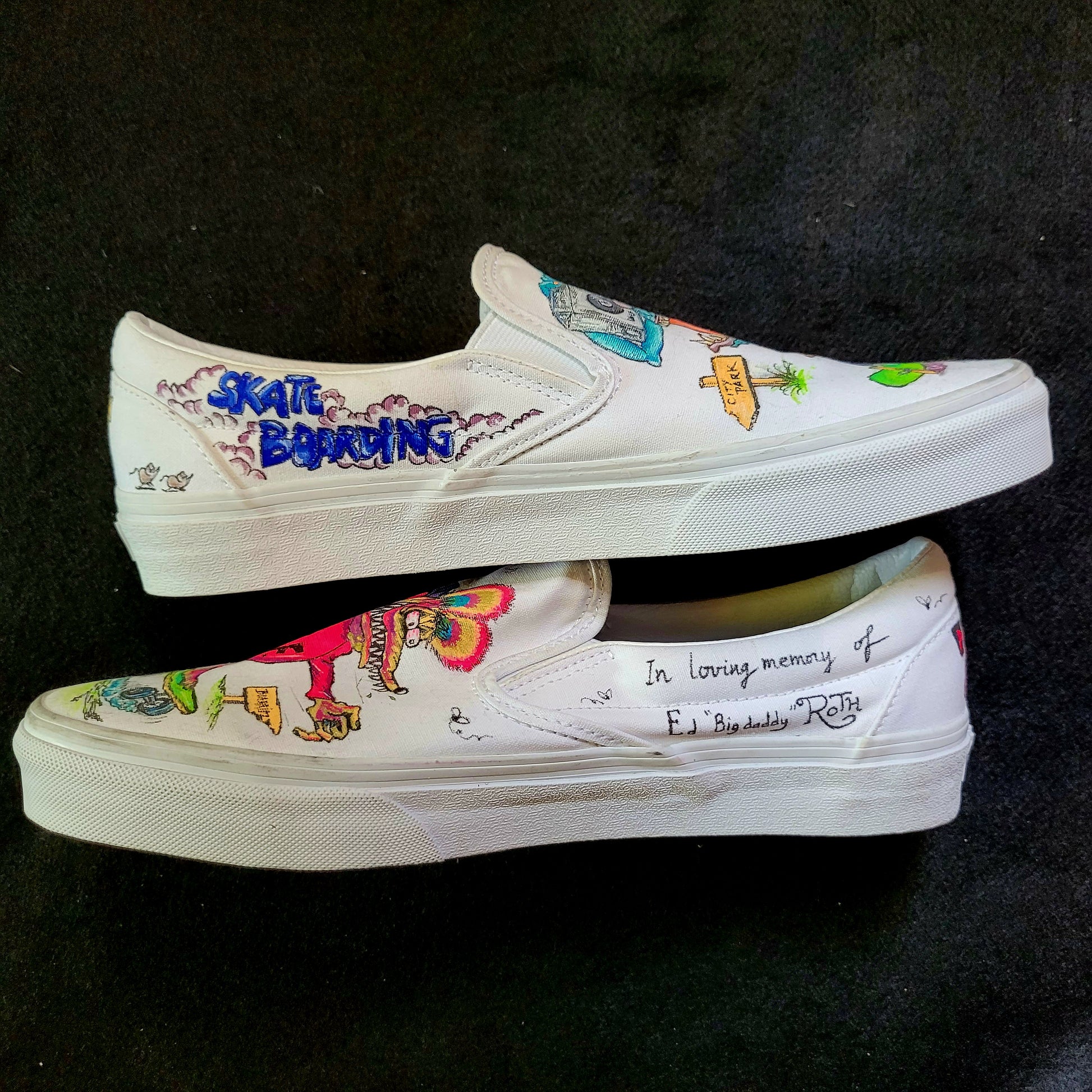 VANS "RAT FINK & MONSTER FINK SKATE" Slip On peintes à la main by Punk & Coton - PUNK & COTON