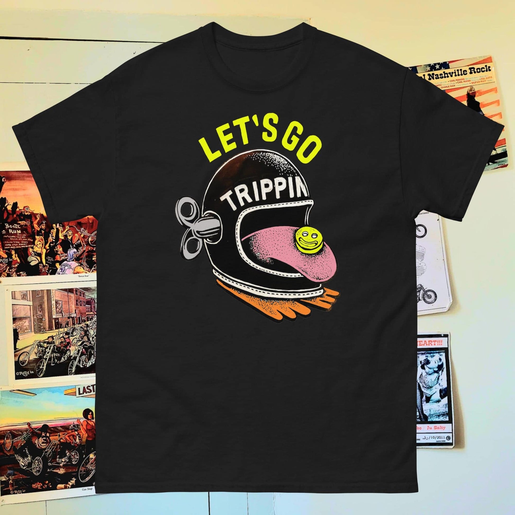 T-shirt let's go trippin, chopper, punk, chopperlife, rock, godspeed, outcast, HD, Califonia, Shovelhead