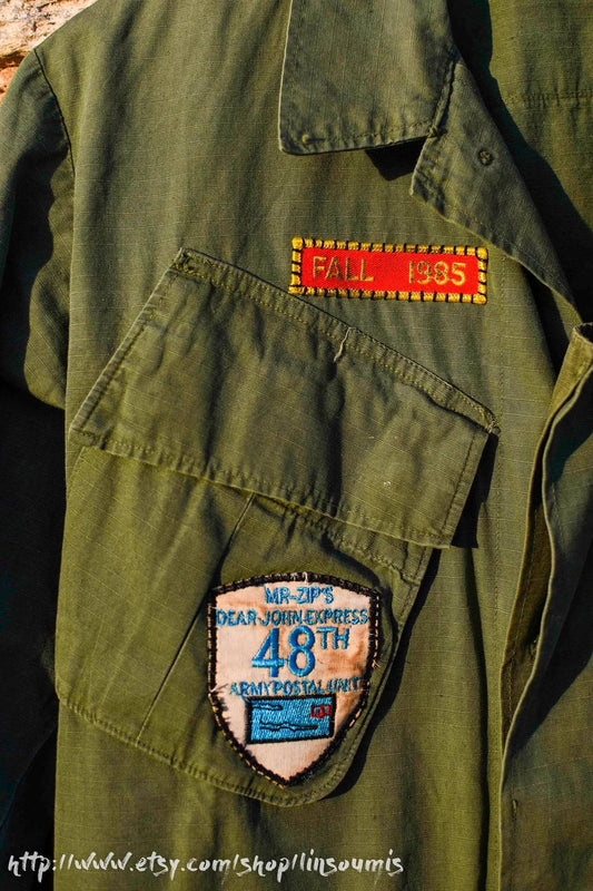 Rare Vintage Para utility shirt 3th patern with patch Vietnam Era - L'Insoumis Clothing