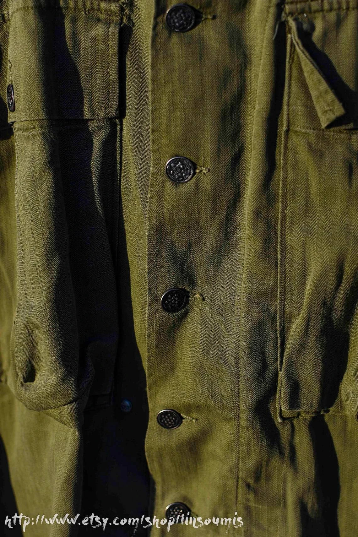 Rare Vintage HBT utility shirt us ww2 - L'Insoumis Clothing