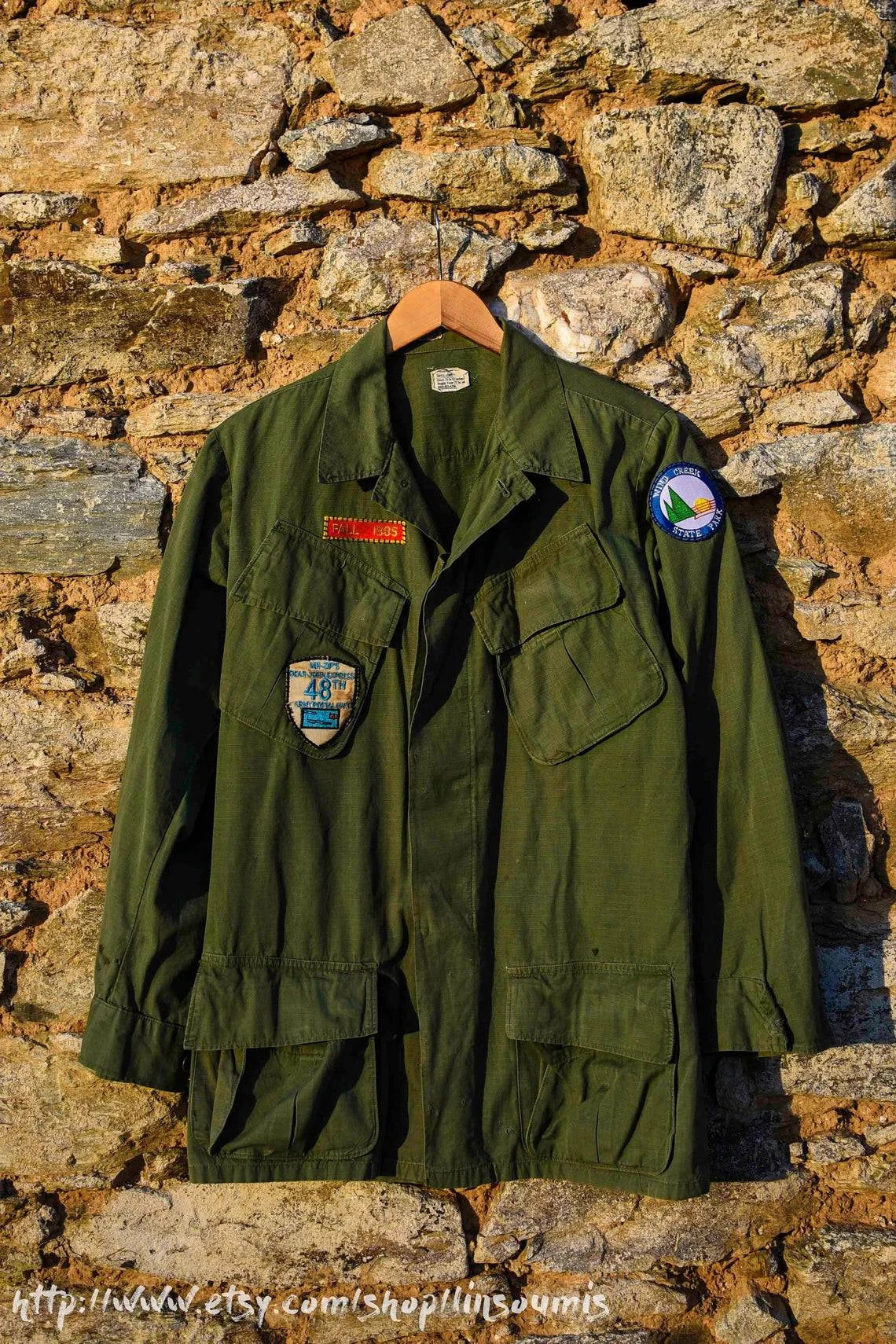 Rare Vintage Para utility shirt 3th patern with patch Vietnam Era - L'Insoumis Clothing