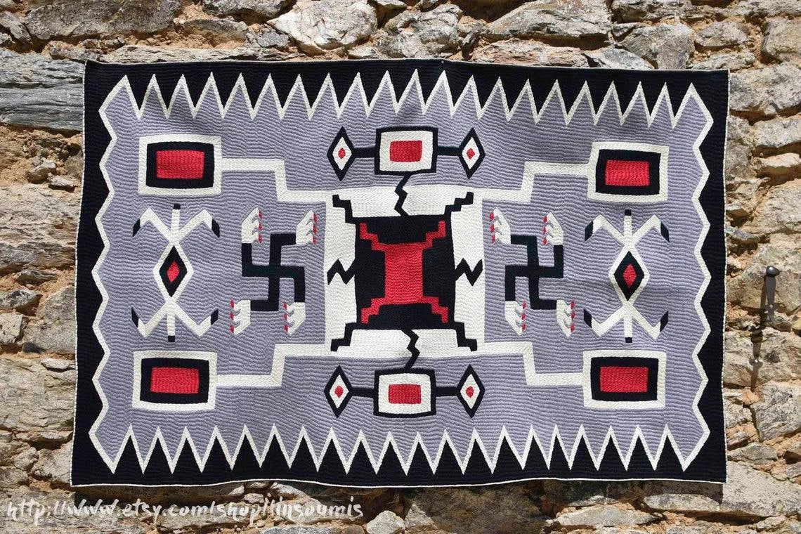 Navajo design blanket hand embroidererd by us - L'Insoumis Clothing