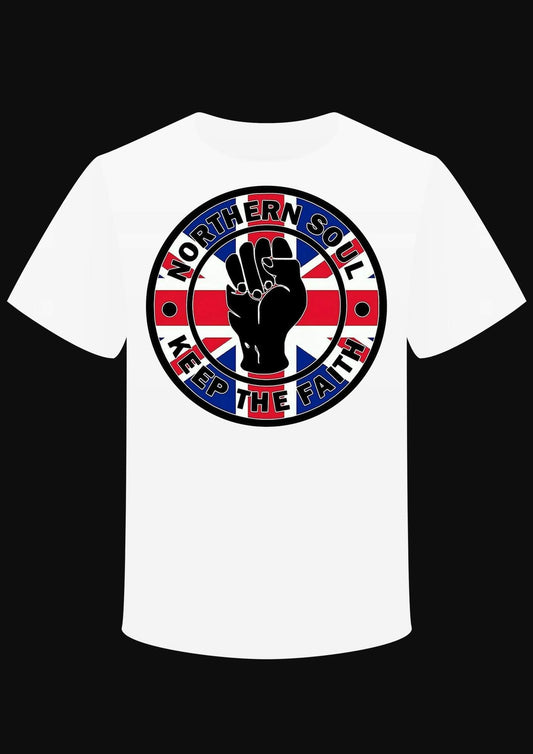 T-shirt "Northern Soul... Keep the Faith" Flag UK - L'Insoumis Clothing